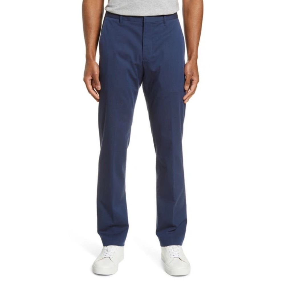 BONOBOS Mens Navy Blue Slim Fit Dress‎ Pants Size 38x32 Cotton Spandex